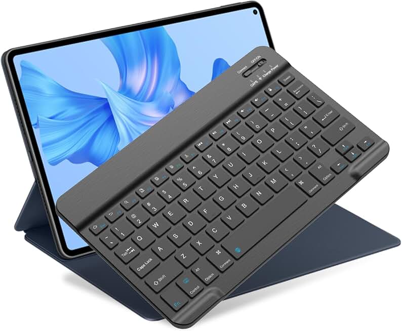 NOOX Bluetooth Keyboard for iPad A16 11th 10th Generation, iPad Pro 13/12/11/10/9/8/7 inch, iPad Air 13/11th Gen, iPad mini Tablets, etc. - Slim Wireless Portable Travel Office Computer Accessories
