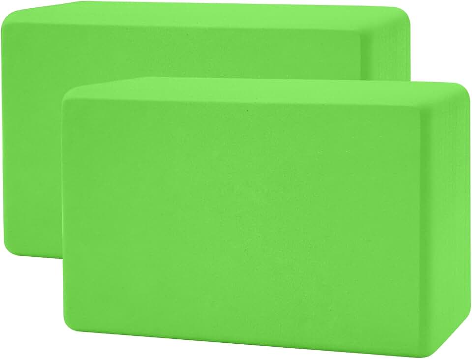 biguphate 2 Pack Yoga Blocks, 3"x6"x9" Rounded Edges Non-Slip, Yoha Bricks | Supportive Latex Free, Lightweight Ideal Pilates Block for Pilates Meditation Balance Stretching Deep Poses