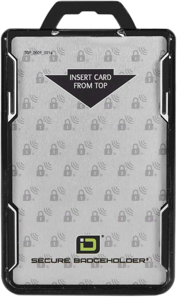 ID Stronghold - RFID Blocking Secure Badge Holder - Duolite 2 Card ID Holder - Poly Carbonate - Heavy Duty Hard Plastic ID Badge Holder - USA Molded and Assembled - FIPS 201 Approved - Black