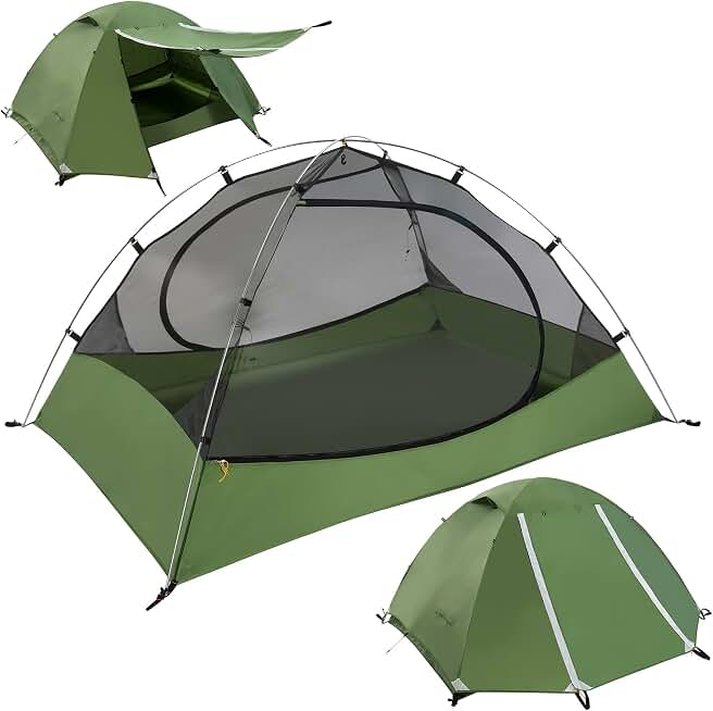 Clostnature 1/1.5/2/3/4/6 Person Lightweight Backpacking Tent, Camping Tent | Aluminum Pole, PU 5000, Easy Setup Tent, Ultralight, Durable, Waterproof, Compact, Freestanding, Two Doors, Hiking, Outdoor