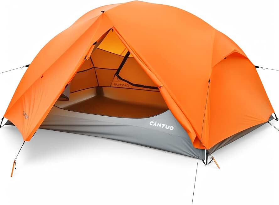 CANTUO 2/3 Person Tent Backpacking Tent with Footprint Ultralight 20D Nylon 4000mm Waterproof &amp; Windproof Two Person Tent Global Recycled Standard