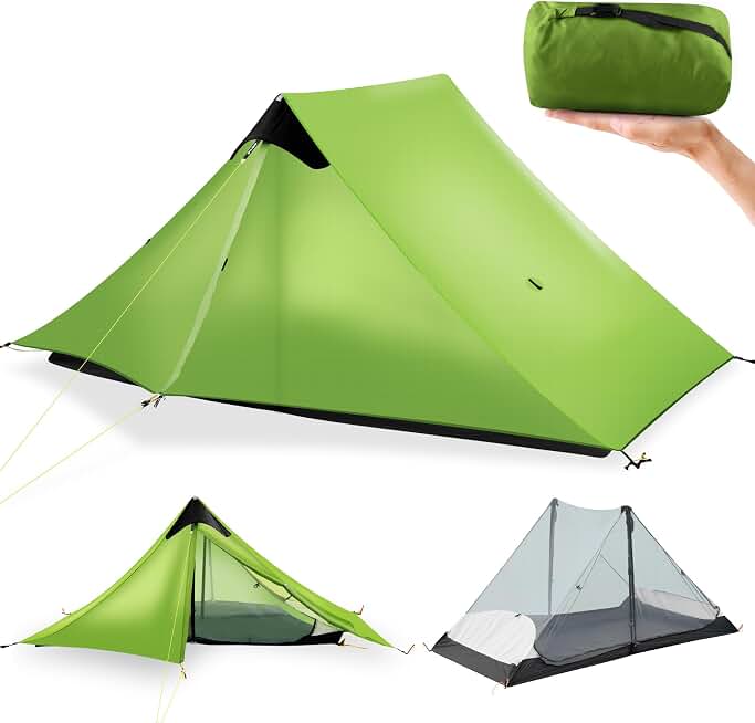 Ultralight Tent 3-Season Backpacking Tent 1 Person/2 Person Camping Tent, Outdoor Lightweight LanShan Camping Tent Shelter, Perfect for Camping, Trekking, Climbing, Hiking Global Recycled Standard