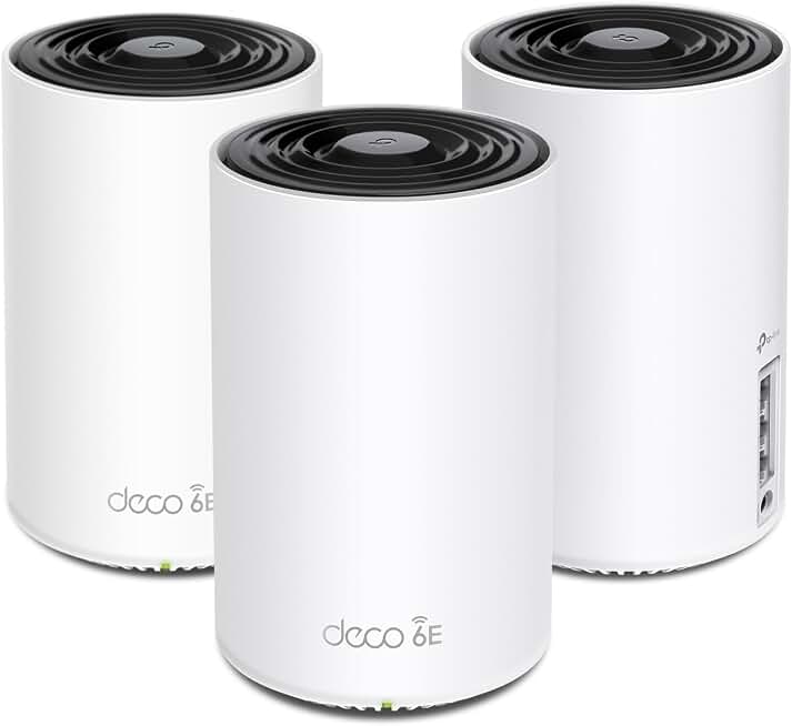 TP-Link Deco XE75 AXE5400 Tri-Band WiFi 6E System - Wi-Fi up to 7200 Sq.Ft, Engadget Rated Best for Most People, Replaces WiFi Router and Extender, AI-Driven New 6GHz Band, 3-Pack