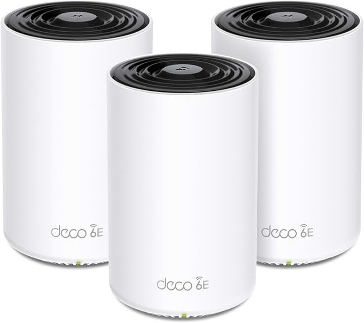 TP-Link Deco XE70 Pro AXE4900 Tri-Band WiFi 6E Mesh WiFi System - 2.5G WAN/LAN Ports, 4.9 Gbps Wi-Fi 7,200 Sq. Ft Coverage, Connect up to 200 Devices, 6 GHz Band, 3-Pack