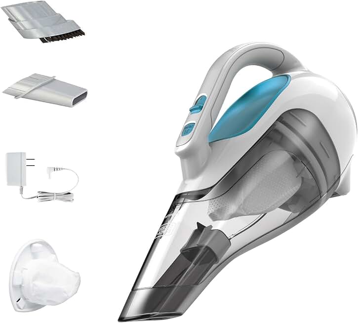 BLACK+DECKER dustbuster Cordless Handheld Vacuum, Portable Vacuum for Car and Home Rechargeable, Powerful Suction, Wide Mouth (HHVI315JO42)