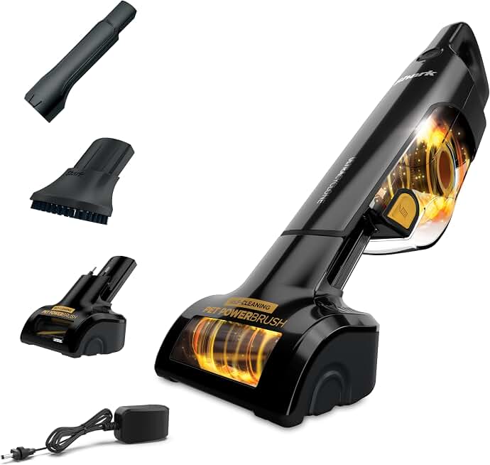 Shark UltraCyclone Pet Pro Plus Cordless Hand Vacuum, Black, CH951 | Powerful Suction, Handheld Vacuum for Car &amp; Home, Pet Power Brush, Crevice Tool, Scrubbing Brush, XL Dust Cup