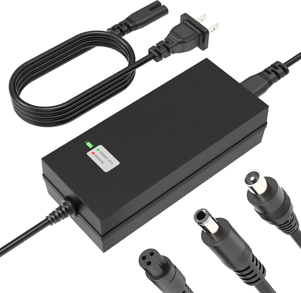 EVAPLUS 42V 2A Electric Scooter Charger for 36V Lithium Battery, SGS Safe | Fast Charger with 3 Types of Connectors, Compatible with Pocket Mod Sports Mod, Replacement Electric Scooter Charger