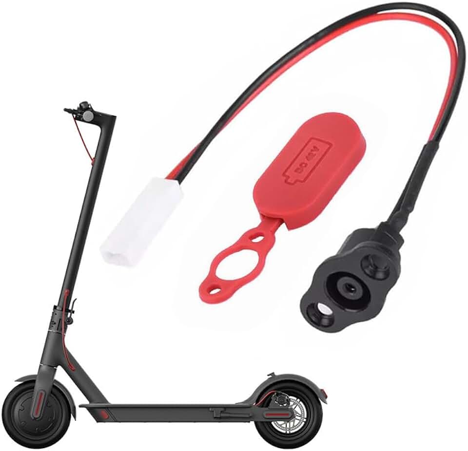 Scooter Battery Charger Connector Socket,Charging Port Wire with Silicone Sleeve Compatible with Xiaomi M365 1S Pro Pro2 Electric Scooter Accessories