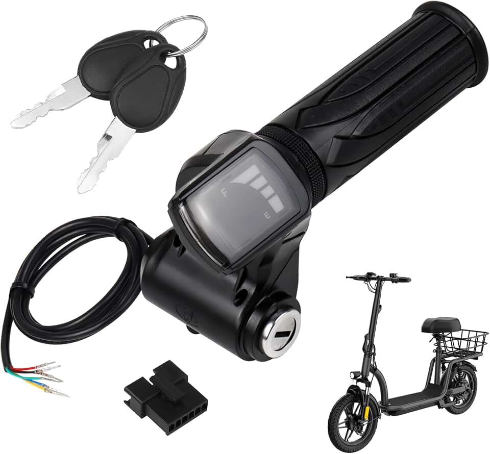 GregYoung 36v Scooter Throttle,6 Pin Scooter Replacement Parts with Battery Charge Display,Compatible with Gotrax Flex Electric Scooter