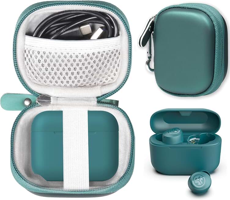 Case for Lab Go Pop+, Go Air Pop, Air Tones+/ Tones, JBuds Mini True Wireless Earbuds, Compact Organizer for The Charger case and Charger Cord (Green)