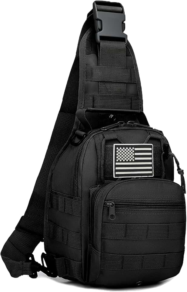 J.SH Tactical Sling Bag for Men, Modular Crossbody Bag with MOLLE - 9L | 800D Nylon Fabric, Tactical Backpack, Small EDC Backpack for CCW, Hiking, Cycling, Travel, Commuting and Outdoor Activities