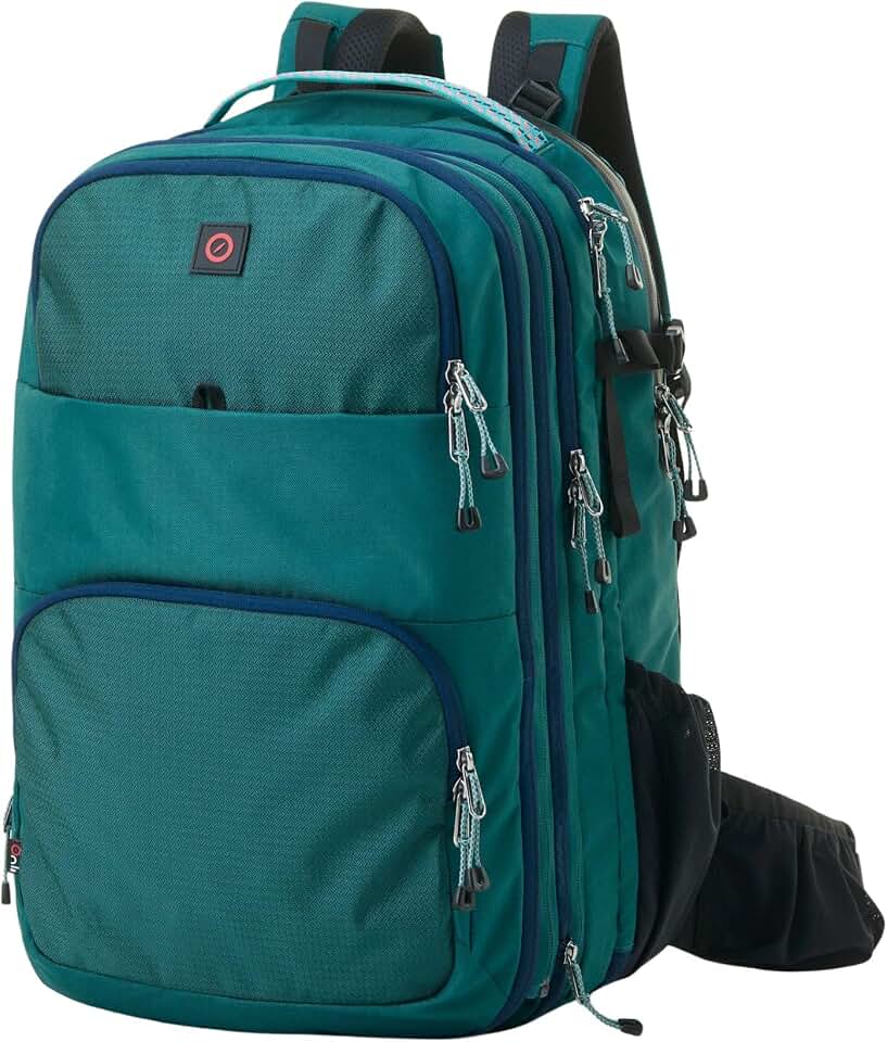 Modular Travel Backpack 2-in-1 Carry On | Expandable Backpack System (Core Pack &amp; Daypack) | Travel Backpack for Men &amp; Women – Modevo Duo Travel Pack (Teal)