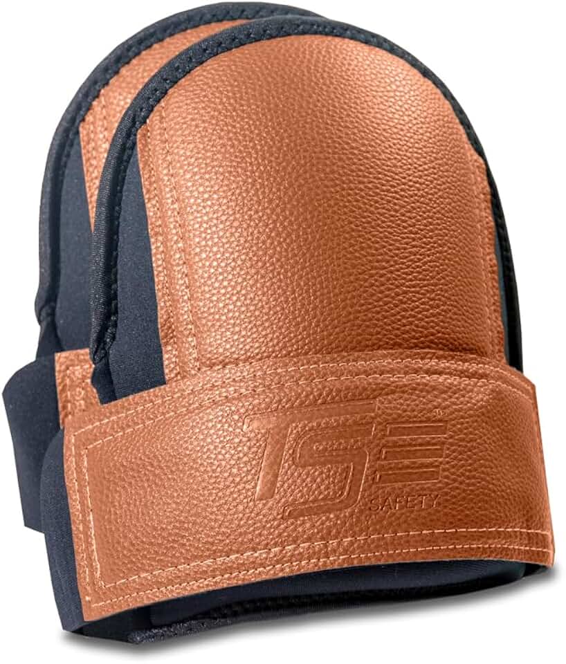 TSE Safety Super Soft Work Knee Pads, Premium Quality Neoprene Kneeling Pads, Extra Thick Comfortable Knee Pads for Men and Women, BROWN