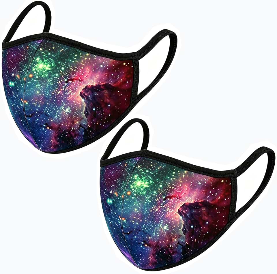 Cotton Face Mask Cloth Cover with Nose Clip for Women Men Outdoor, 2 Pack | Breathable, Double Layer, No Fog up for Glasses Wearers, Reusable, Washable, Comfy, Outdoor, Dustproof, Windproof, Cute