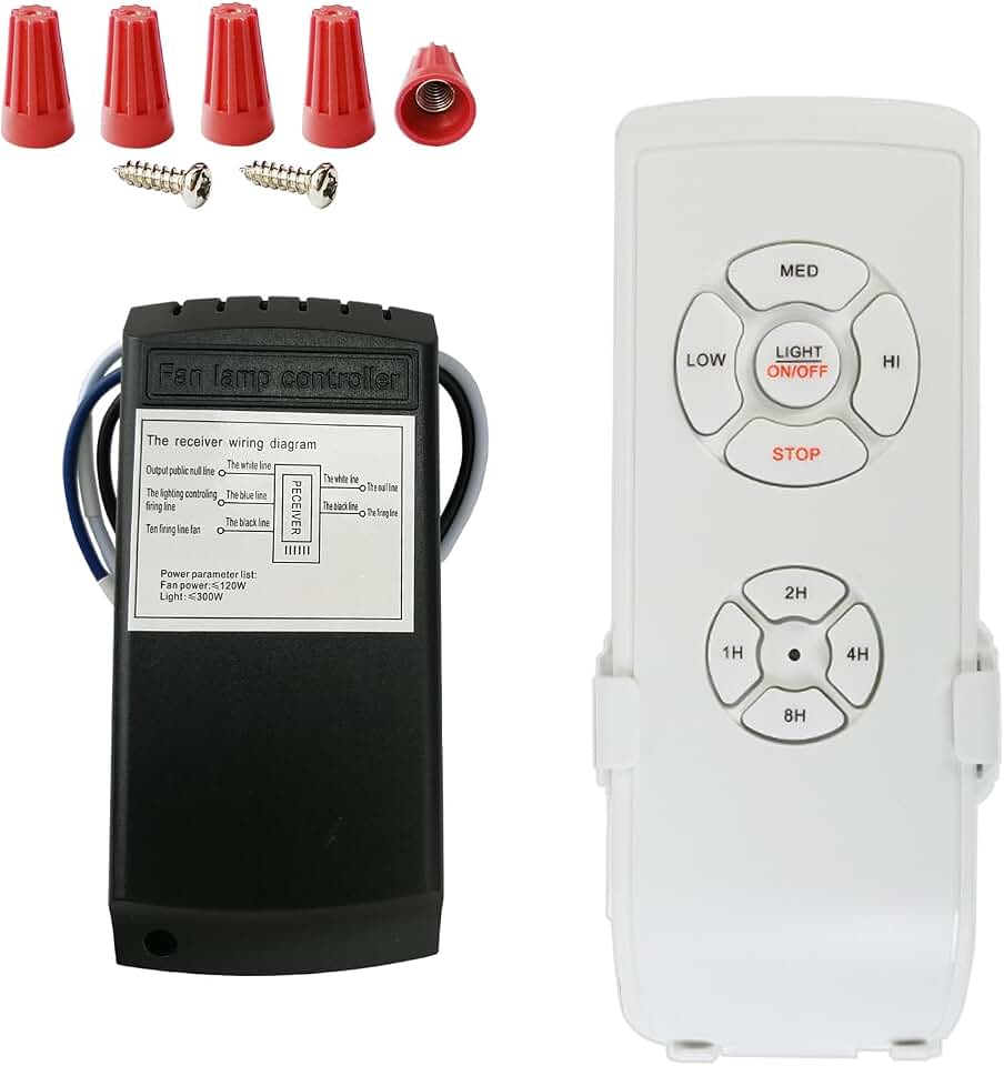 Ceiling Fan Remote Control Kit,Universal Fan Speed,Light &amp; Timing 3 in 1 Wireless Remote Control for Ceiling Fan Light, Fit for Honeywell Westinghouse Hunter and More
