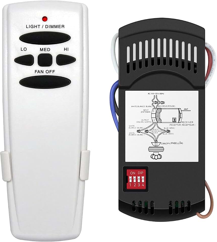 Universal Ceiling Fan Remote Control Kit Dimmable, Replace for Hampton Bay | Compatible with Hunter, Honeywell, Westinghouse FAN-28R Fan-HD CHQ7078T UC7078T L3H2010FANHD L3H2014FANHD RR7079T Fan-HD5