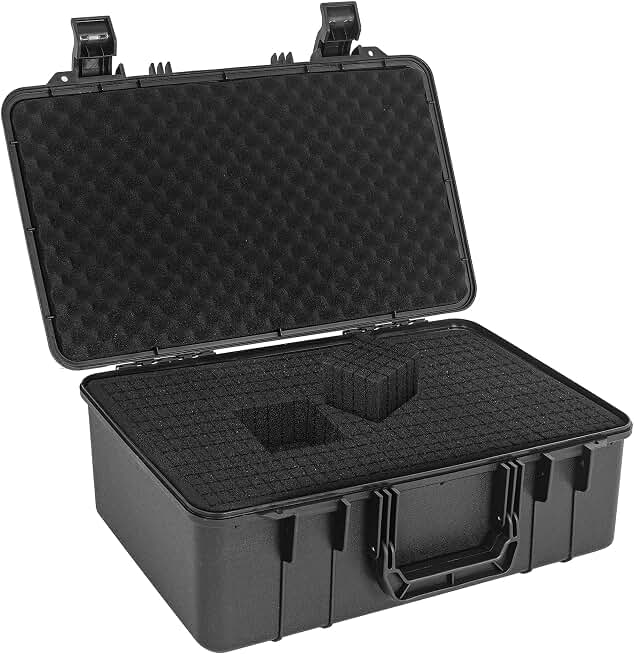 Protective Hard Case Shockproof Water-resistant with Customized DIY Foam fit for Camera, etc,17.3 X 11 X 6.2-Inch