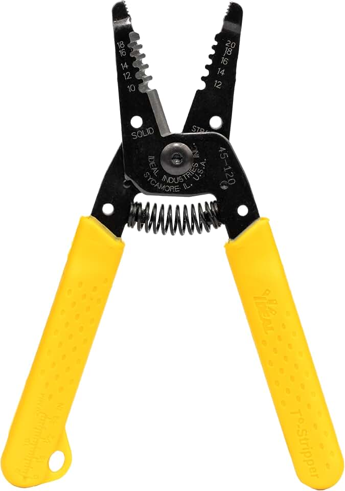 IDEAL Wire Strippers, Electrical T-Stripper, Pro Electrical Tool | Electric wire stripper, 0.75mm2-6mm2 plier, narrow nose electrical pliers, spring-loaded non-slip grips, wire stripper pliers
