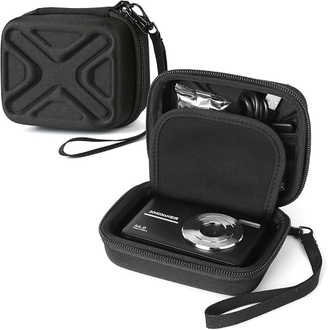 Digital Camera Case for AbergBest 21 Mega Pixels 2.7" LCD Rechargeable HD/Kodak Pixpro/Canon PowerShot ELPH 180/190/Sony DSCW800/DSCW830 Cameras, Travel Carrying Protective Case for Camera- Black