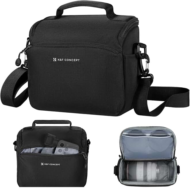 K&amp;F CONCEPT Camera Sling Bag Small Crossbody Case | For DSLR/SLR Camera, Cute &amp; Compact, Shoulder Photography Bags, Compatible for Canon/Nikon/Sony, BS09 Global Recycled Standard