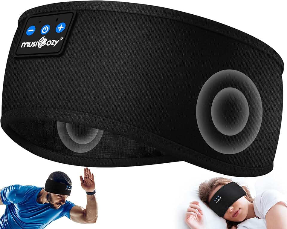MUSICOZY Sleep Headphones Bluetooth Headband Headphones for Side Sleepers | Sleeping Headbands Wireless Sports Earphones Sweat Resistant Earbuds for Workout Running Cool Gadgets Unique Gifts for Women Global Recycled Standard