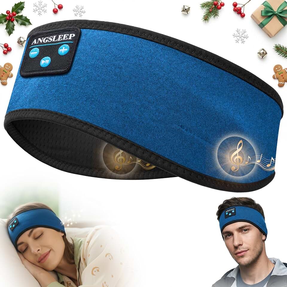 Sleep Headphones Bluetooth 5.4 Headband, Wireless Sleep Headphones with Ultra-Thin Stereo Speakers for Side Sleepers, Soft Sports Headband for Workout Travel Meditation, Ideal Gifts for Unisex