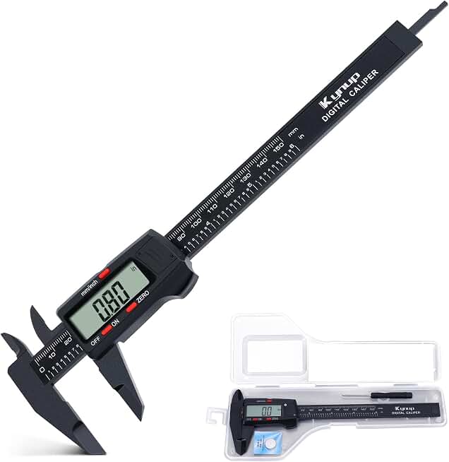 Kynup Digital Caliper, Caliper Measuring Tool with LCD Screen | Electronic Micrometer Caliper with Auto-Off Feature, Inch and Millimeter Conversion(0-6")