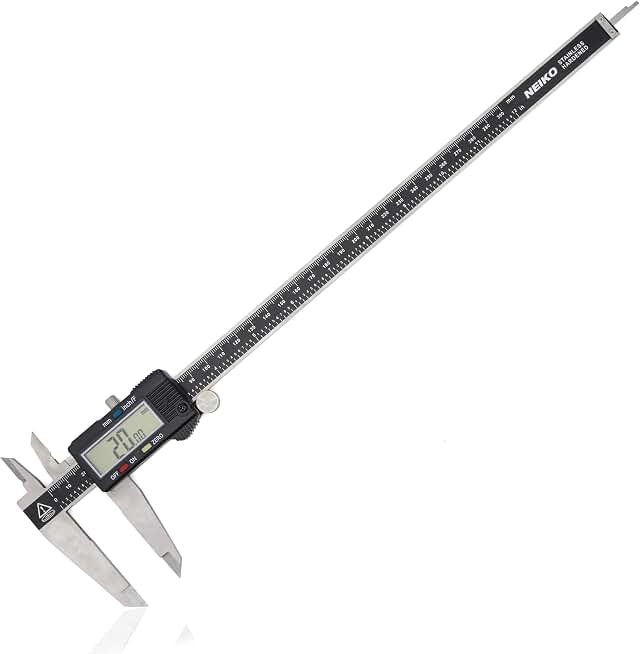 NEIKO 01409A 12” Electronic Digital Caliper | Extra Large Display | 0-12 Inches | Inch/Fractions/Millimeter Conversion | Polished Stainless Steel