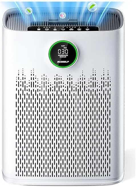 Air Purifiers for Home Large Room, Up to 2400 Ft² with True HEPA Filter | Smart Mode, PM2.5 Air Quality Display, 22dB Sleep Mode, Aromatherapy with 2X-Purification &amp; 360°Air Outlet, HAP603, White Global Recycled Standard