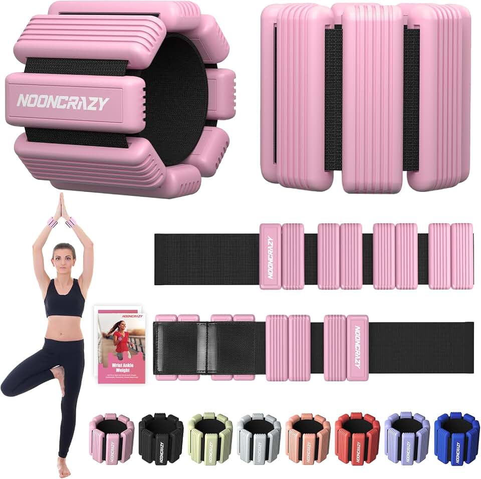 Pilates Wrist Ankle Weight for Women, Adjustable Weight Set of 2 | Soft Silicone, Strong Hook &amp; Loop, Wearable Arm Leg Weight for Walking, Yoga, Barre, Strength Training at Gym &amp; Home