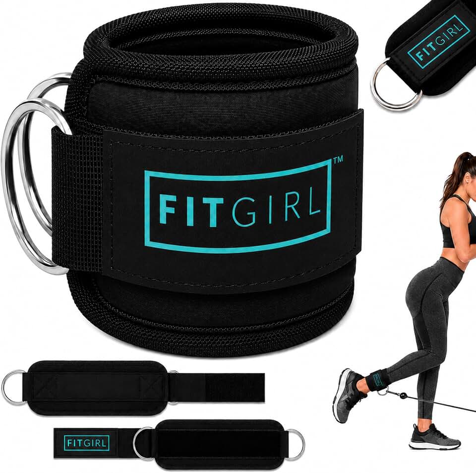 FITGIRL Ankle Strap for Cable Machine – Premium Padding and Comfort for Cable Exercise Machines, Cable Exercise Attachment for Home &amp; Gym, Glute Workouts - Kickbacks, Leg Extensions, Hip Abductors
