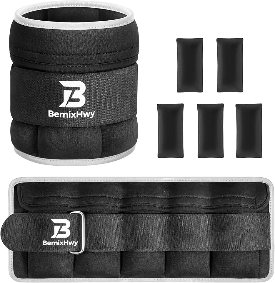 Adjustable Ankle Weights Set 1 Pair 2-10 lbs, Comfortable Leg Weights for Walking, Running, Pilates, Yoga, Home Workout &amp; Physical Therapy
