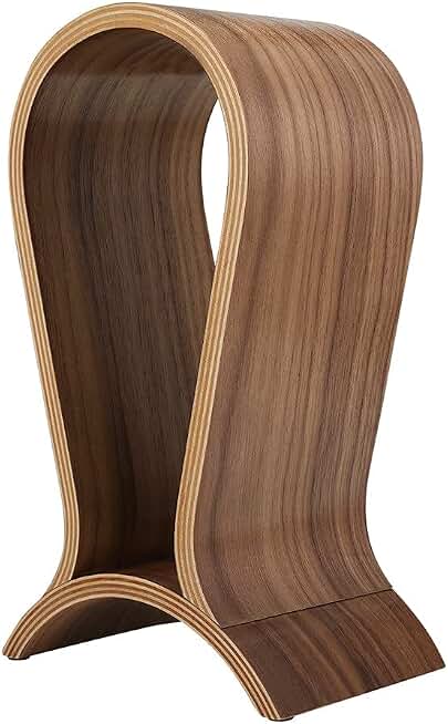 Headphone Stand Wood, Headset Stand for Desk, Walnut Gaming Headphone Holder Compatible for Sennheiser, Bose, Beats, Razer, AKG, Airpod Max, HyperX, Sony PS4 et.