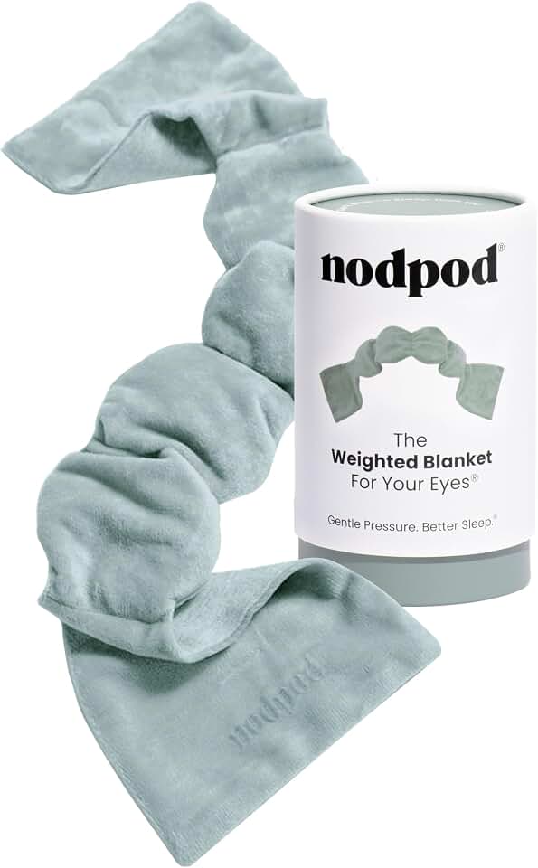 nodpod Patented Gentle Pressure Sleep Mask, Weighted Eye Mask | Patented Light Blocking Design for Sleeping, Travel &amp; Relaxation, Bead Filled, Machine Washable, BPA-Free, Sage OEKO-TEX STANDARD 100