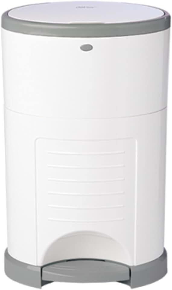 Diaper Dekor EKO Classic Diaper Pail, White | ONLY Eco-Friendly Diaper Pail Made with 70% Recycled Materials | Hands-Free: Step–Drop–Done | Cost-Effective Refill System