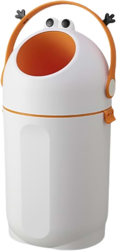 Bebetaje P@B PBell Diaper Pail with Odor Control, Uses Regular Trash Bags, Hands-Free Baby Diaper Disposal System, Smell Proof Nursery Trash Can with Easy Open Handle, Large Capacity (White)