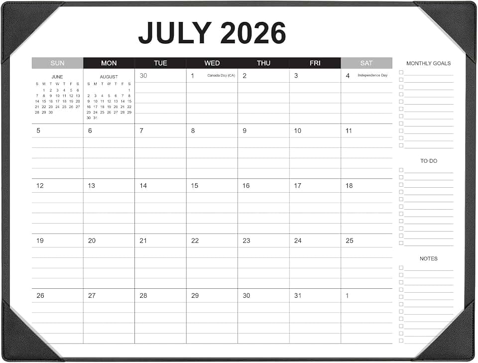 Desk Calendar 2026-2027 with Desk Mat – 22" x 17" Large Desk Pad Calendar Runs from July 2026 to December 2027, Office Supplies Desktop Monthly Calendar for Home &amp; Office