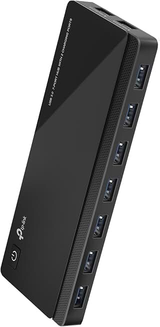 TP-Link Powered USB Hub 3.0 with 7 USB 3.0 Data Ports and 2 Smart Charging USB Ports. Compatible with Windows, Mac, Chrome &amp; Linux OS, with Power On/Off Button, 12V/4A Power Adapter(UH720)
