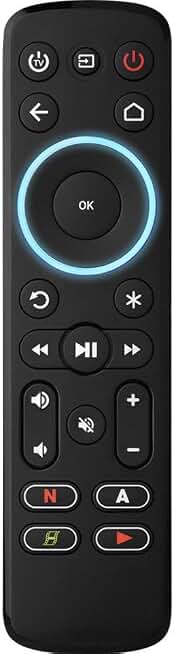 One for All URC7935 Streamer Remote, 3 Devices, Learning, Backlit Key Set | URC7935 controls up to 3 infrared devices, including streamers, TVs and soundbars, with learning and backlit keys.