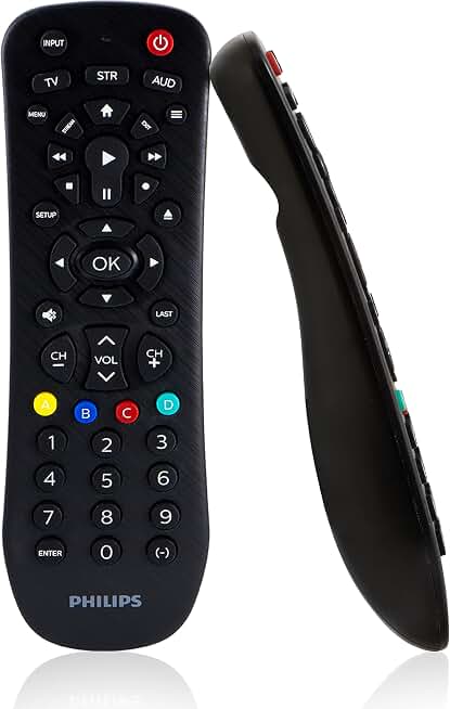 Philips Universal Remote Control, Universal TV Remote Replacement | Samsung TV Remote Control, for Roku Remote Replacement, Vizio, LG, Sony, Apple, 3 Device, Black, SRP9232D/27