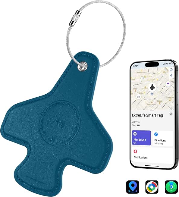 Luggage Tag with Built-in Smart Bluetooth Tracker, Travel Must-Have for Plane Travel | Compatible with Apple Find My (iOS) &amp; Google Find Hub (Android) for Luggage, Bag and More, Rechargeable, Black