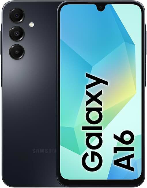 Samsung Galaxy A16 4G LTE (128GB + 4GB) International Model SM-A165F/DS Factory Unlocked, 6.7", Dual SIM, 50MP Triple Camera (Case Bundle), Obsidian