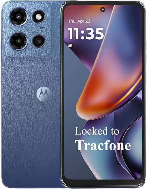 Tracfone Motorola Moto G 2025, 64GB, Saphire Blue (Locked to | Prepaid Smartphone- 6.6" 120Hz Display, 5G , 50MP Quad Pixel Camera, Durable Battery