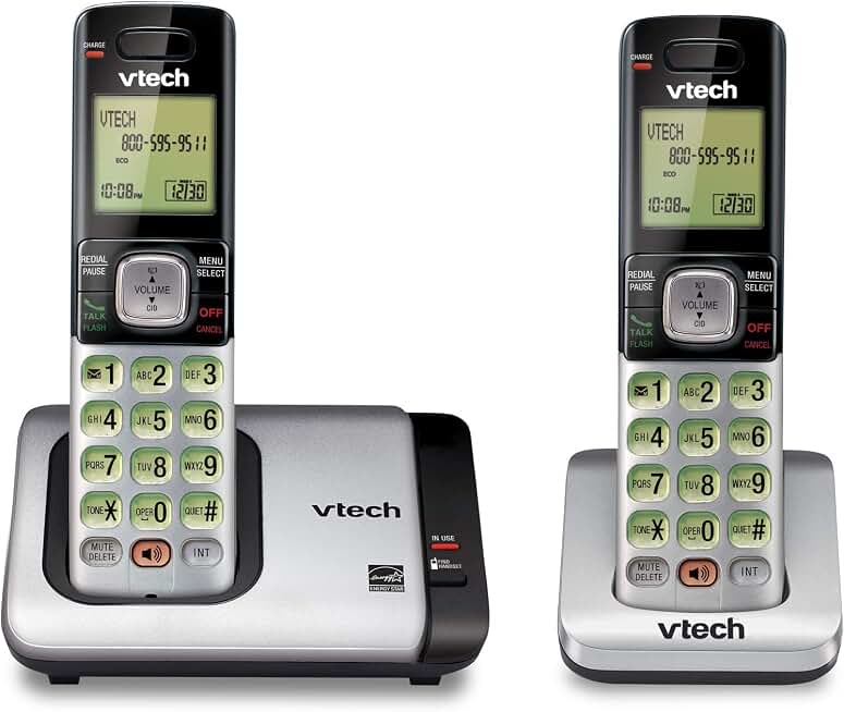 VTech CS6719-2 2-Handset Cordless Phone featuring Caller ID/Call Waiting, Handset Intercom &amp; Backlit Display/Keypad, Silver