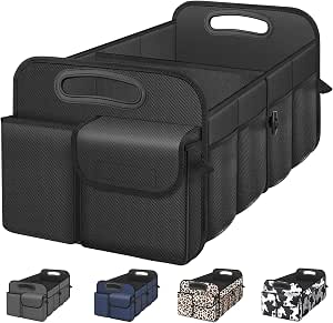 Femuar Car Trunk Organizer with High Capacity Waterproof Car Accessories for Women & Men, Collapsible Trunk Organizer for Suv/Jeep/Sedan,Tools (Black, Standard)