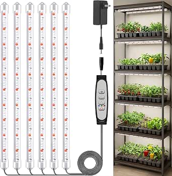 SDOVUERC 16'' 6 Bars Grow Light Strips for Indoor Shelves Plants Growing.