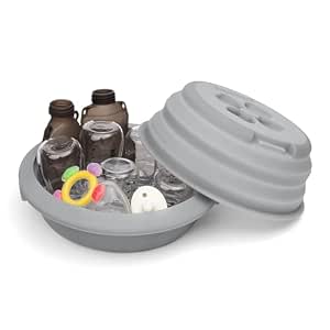 Haakaa Multipurpose Silicone Microwave Bottle Sterilizer&Steamer–Food-Grade Silicone Collapsible Microwave Sterilizer for Baby Bottles,Breast Pump Parts&Pacifiers and Accessories,Great For Home&Travel