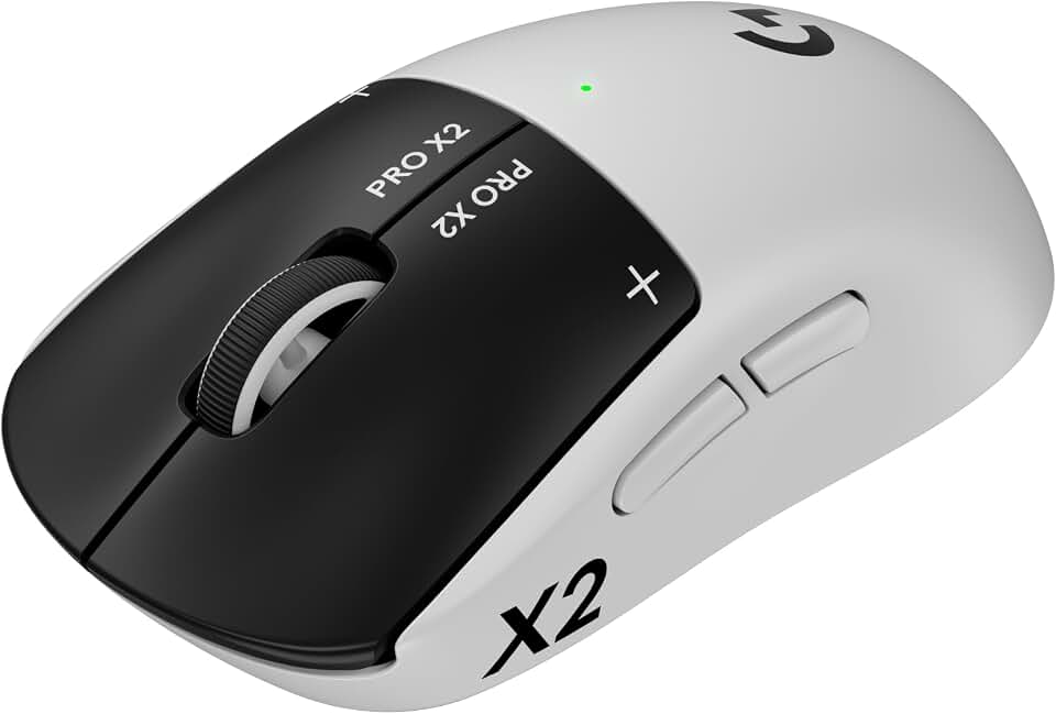 Logitech G PRO X2 SUPERSTRIKE Wireless Gaming Mouse - Black/White | Customizable Rapid Trigger Magnetic Analog Switches, Adjustable Click Haptics, 61g Lightweight, USB-C, <8K, For PC and Mac