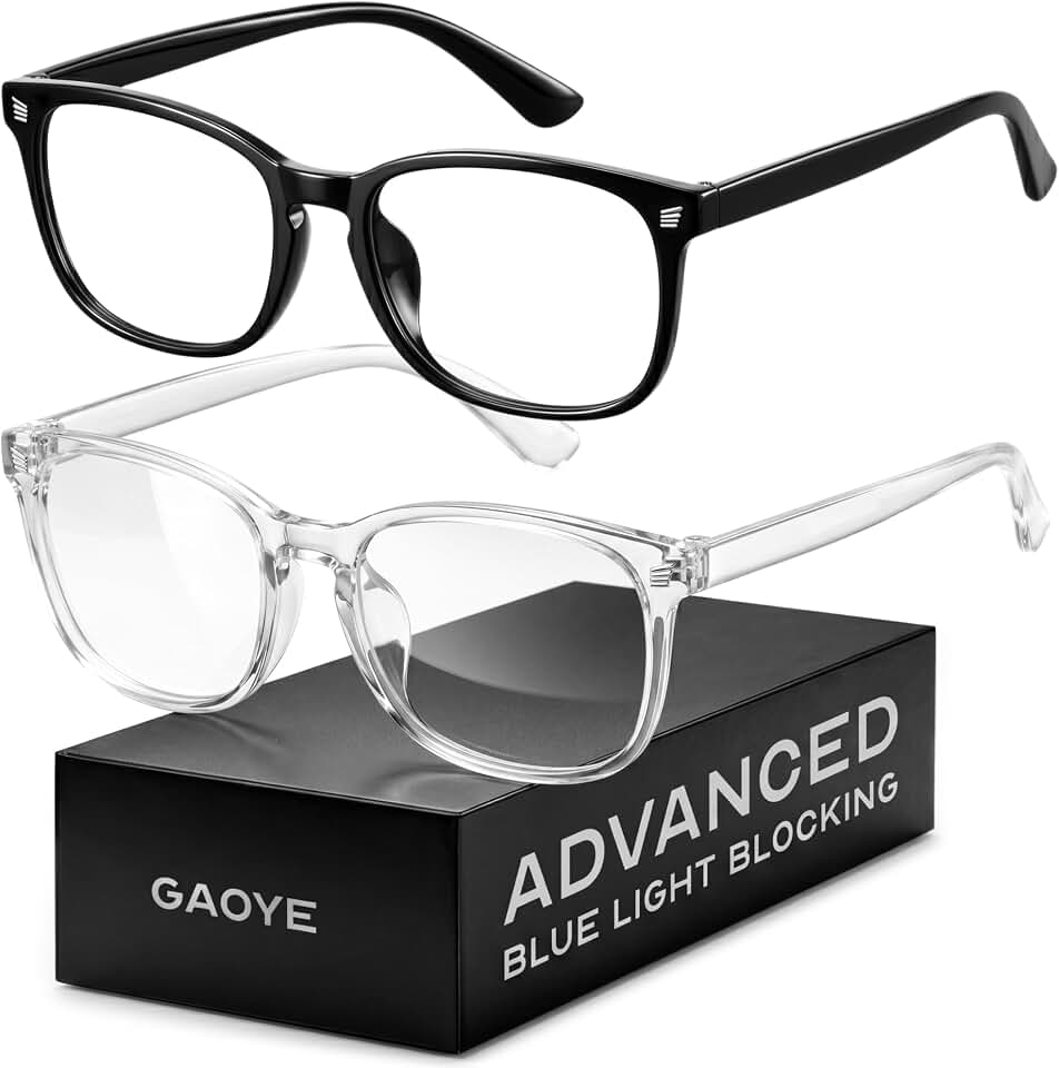 Gaoye Blue Light Blocking Glasses | Anti UV Ray, For Computers &amp; Gaming, Square Frame, Eyewear for Men &amp; Women