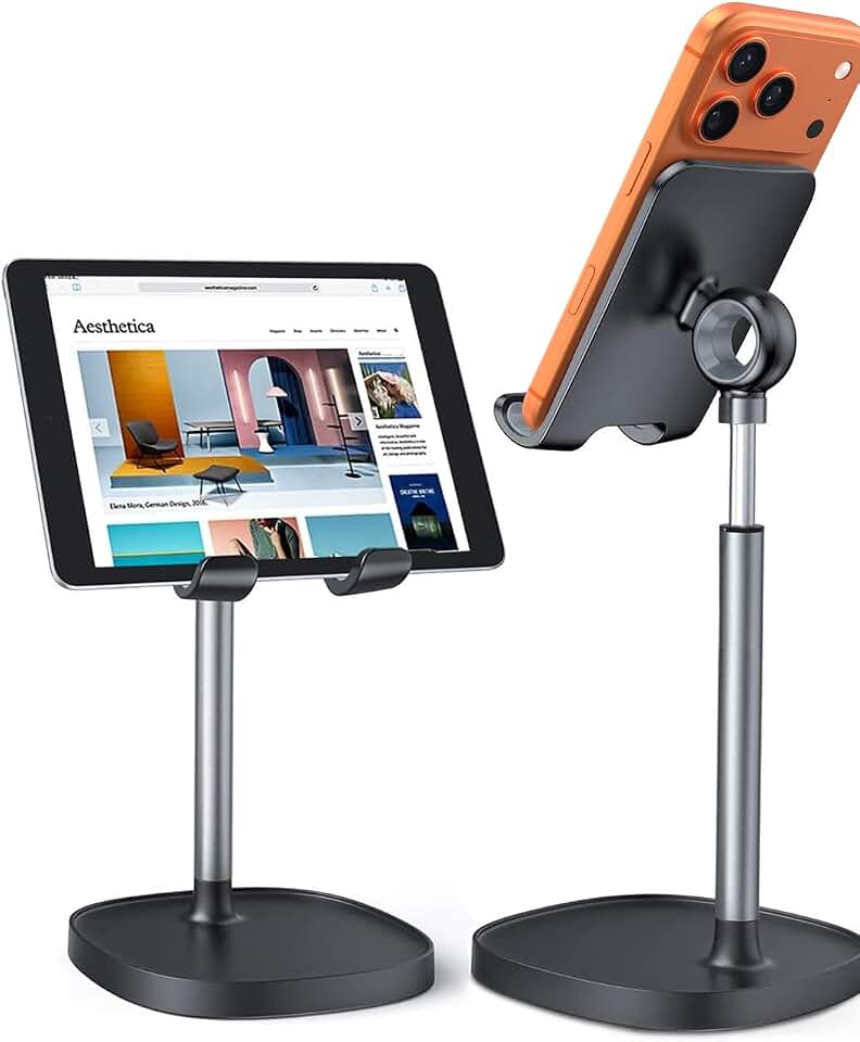 LISEN Cell Phone Stand Phone Mount for Desk, Gaming for Nintendo Switch | Office Desk Accessories for Women, iPhone Stand, Gadgets for Men Gifts, Office Decor, OtterBox Case, Switch, iPad, 4-10 in
